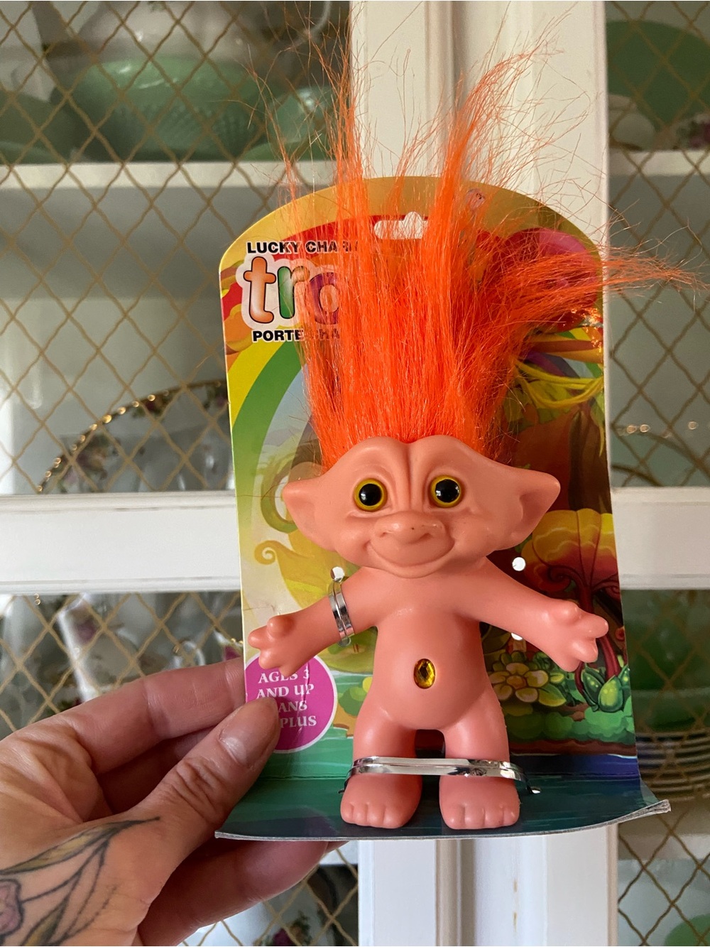 Collectable Troll Doll Neon Orange Hair Unbranded Cute Whimsical Nostalgic 90s